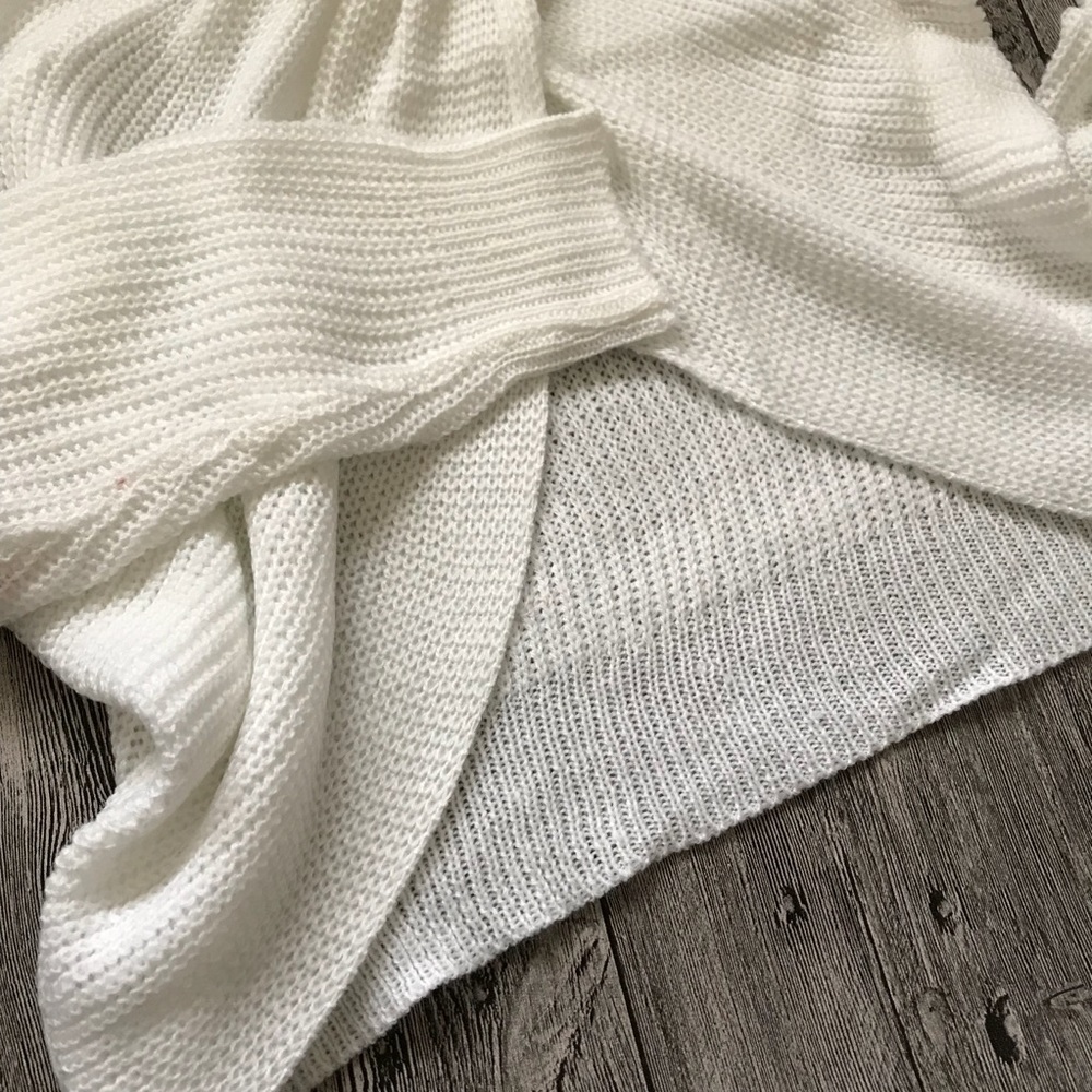 5🌟Sunny Day Sexy White Long Sleeve Cozy Sweater - Picture 6 of 7